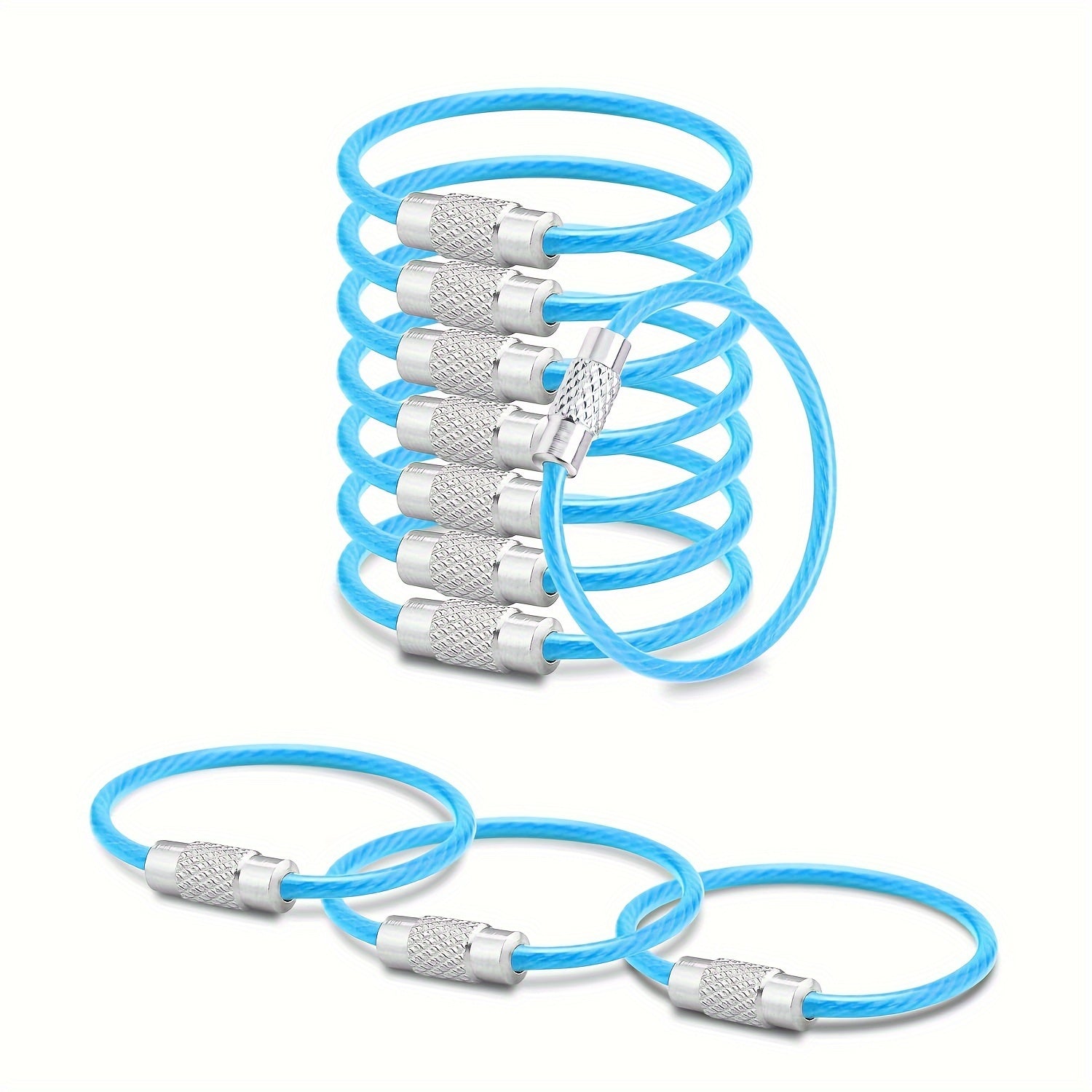 Stål Kabel Nyckelringar Set – Hållbara Nyckelringar för Resor och Utomhusaktiviteter