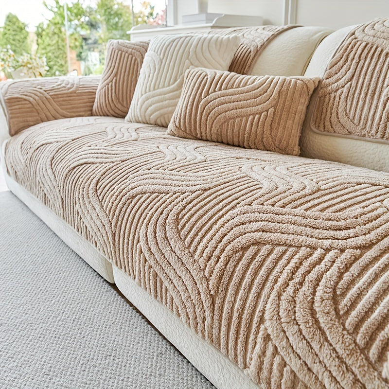 Lyxig Plush Sofföverdrag – Halkfritt och Andningsbart för ett Mysigt och Stilrent Vardagsrum