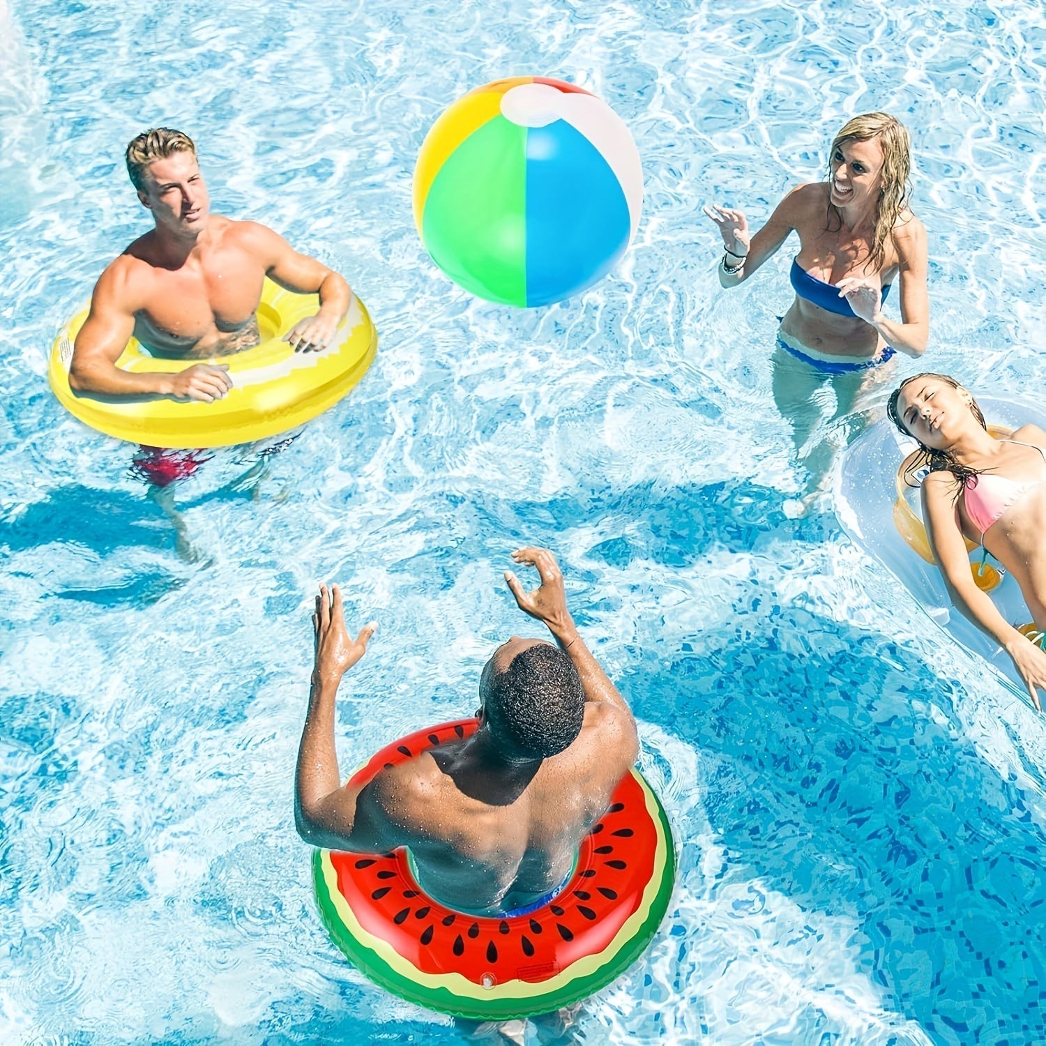 Frukt-tema Uppblåsbara Poolflytande – Set med 3 Hållbara Ringar