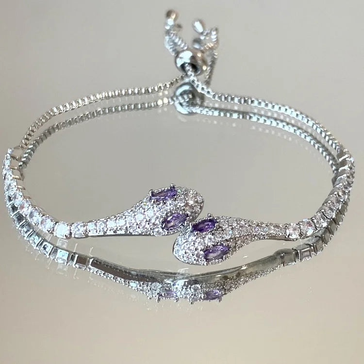 Silverormsarmband med zirkonia – Lyra