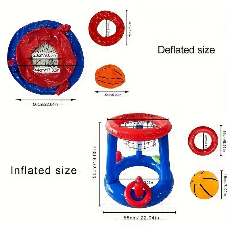 Uppblåsbart Pool Basketbollset – Hoop, Boll och Ringar Ingår