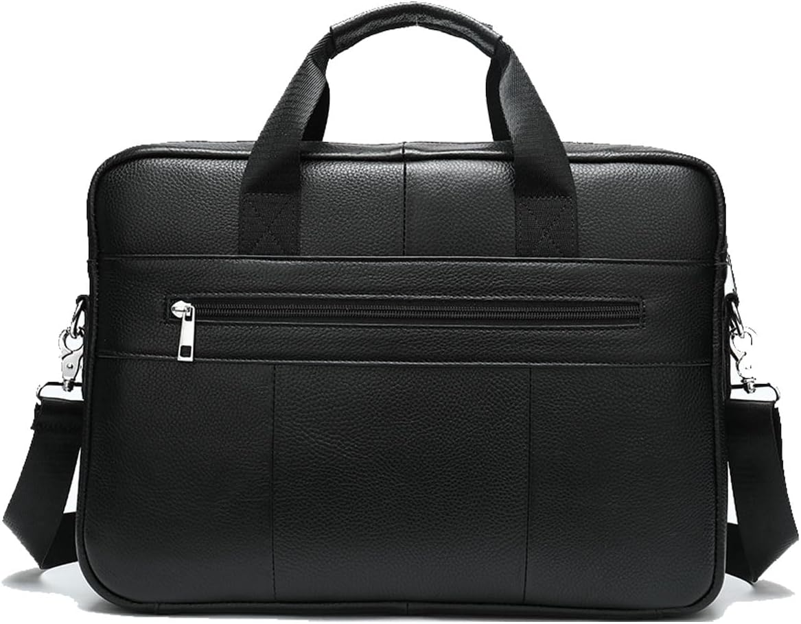 Premium Nötläder 38 cm Affärsväska med Organiseringsfack
