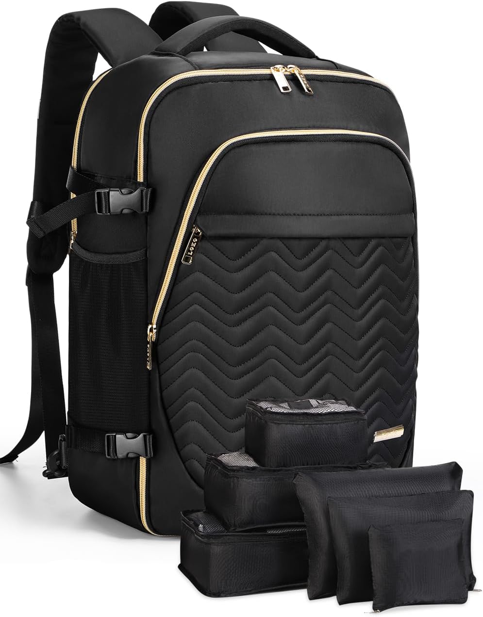 40L Flygkompatibel Resvagn med 6 Packningskubar och Laptopfack
