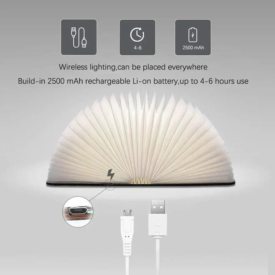 Fällbar Boklampa med Varm LED-ljus - StoryGlow