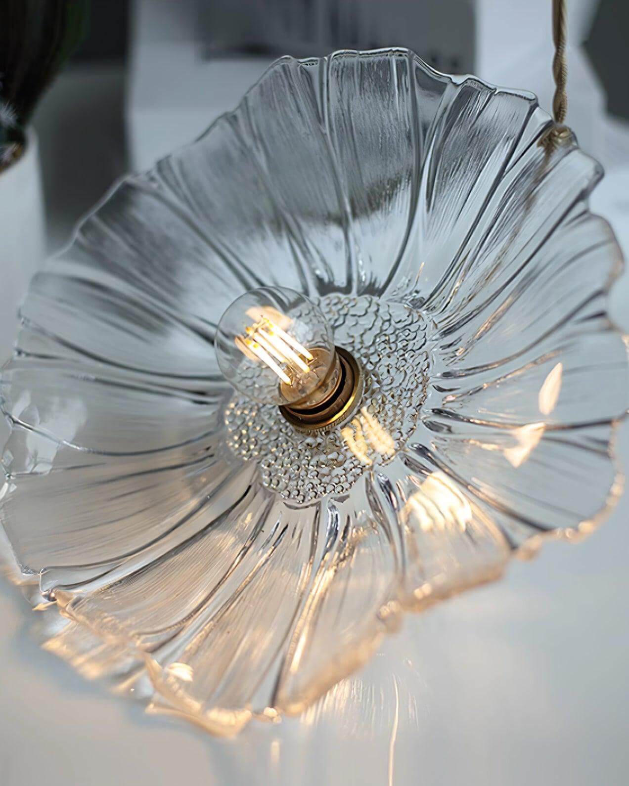 Hänglampa Glas Blomma - Retro Design Belysning