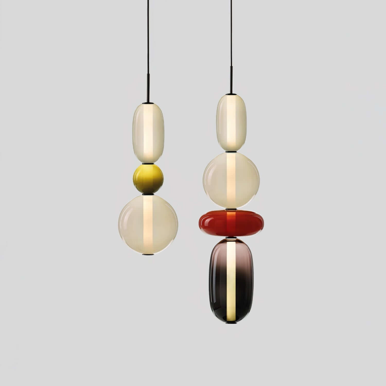 Modern Taklampa med Färgat Glas