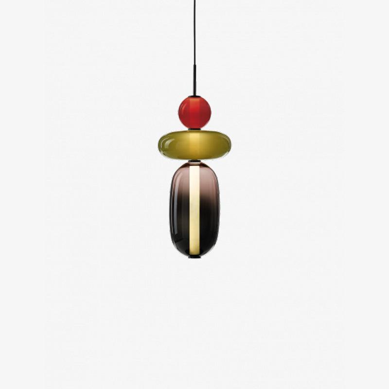 Modern Taklampa med Färgat Glas