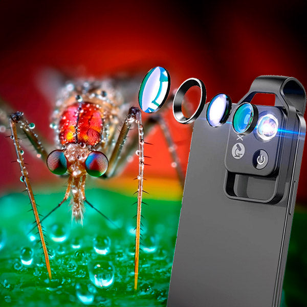 VisionScope Mobil Mikroskop | Högupplöst 200x Klippobjektiv för Smartphones