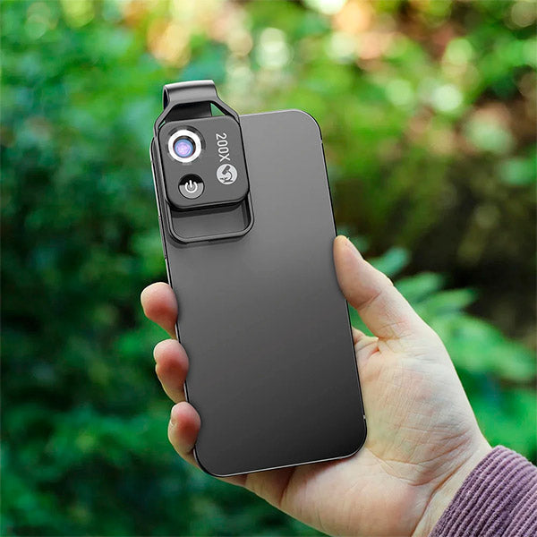 VisionScope Mobil Mikroskop | Högupplöst 200x Klippobjektiv för Smartphones