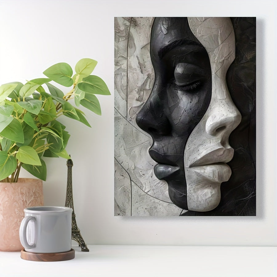 Abstrakt Kvinnlig 3D Porträtt – DIY Canvas Set för Konstälskare