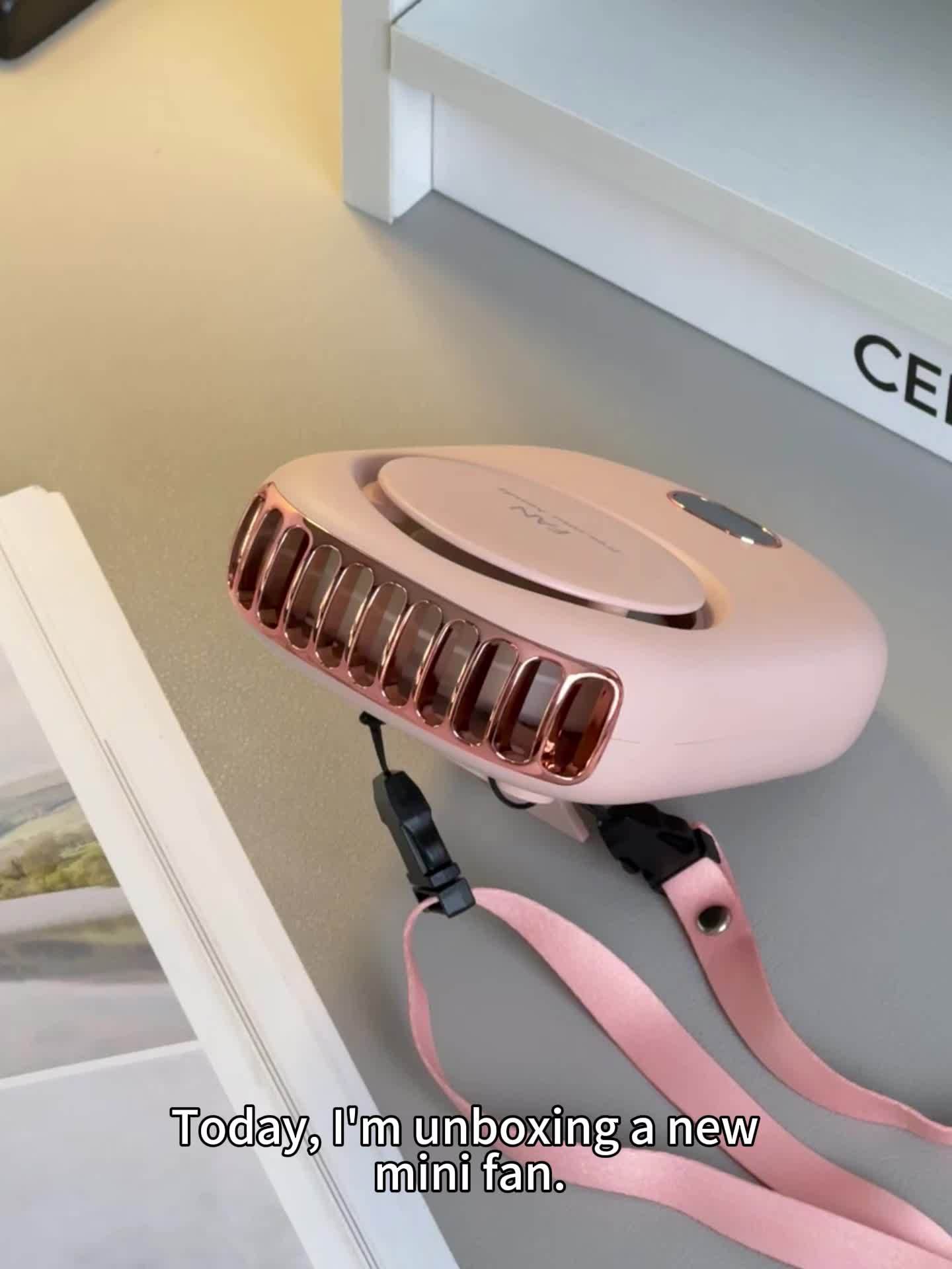 USB-uppladdningsbar Mini Nackfläkt – Lättviktig med Justerbara Hastigheter