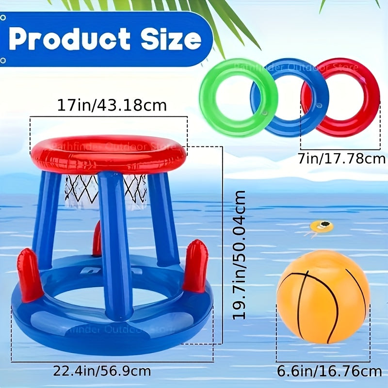 Uppblåsbart Pool Basketbollset – Hoop, Boll och Ringar Ingår