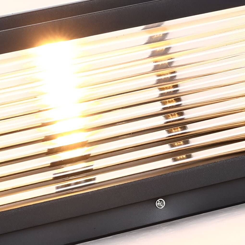 Modern LED Utomhus Stolplampa - Ribbat Glas