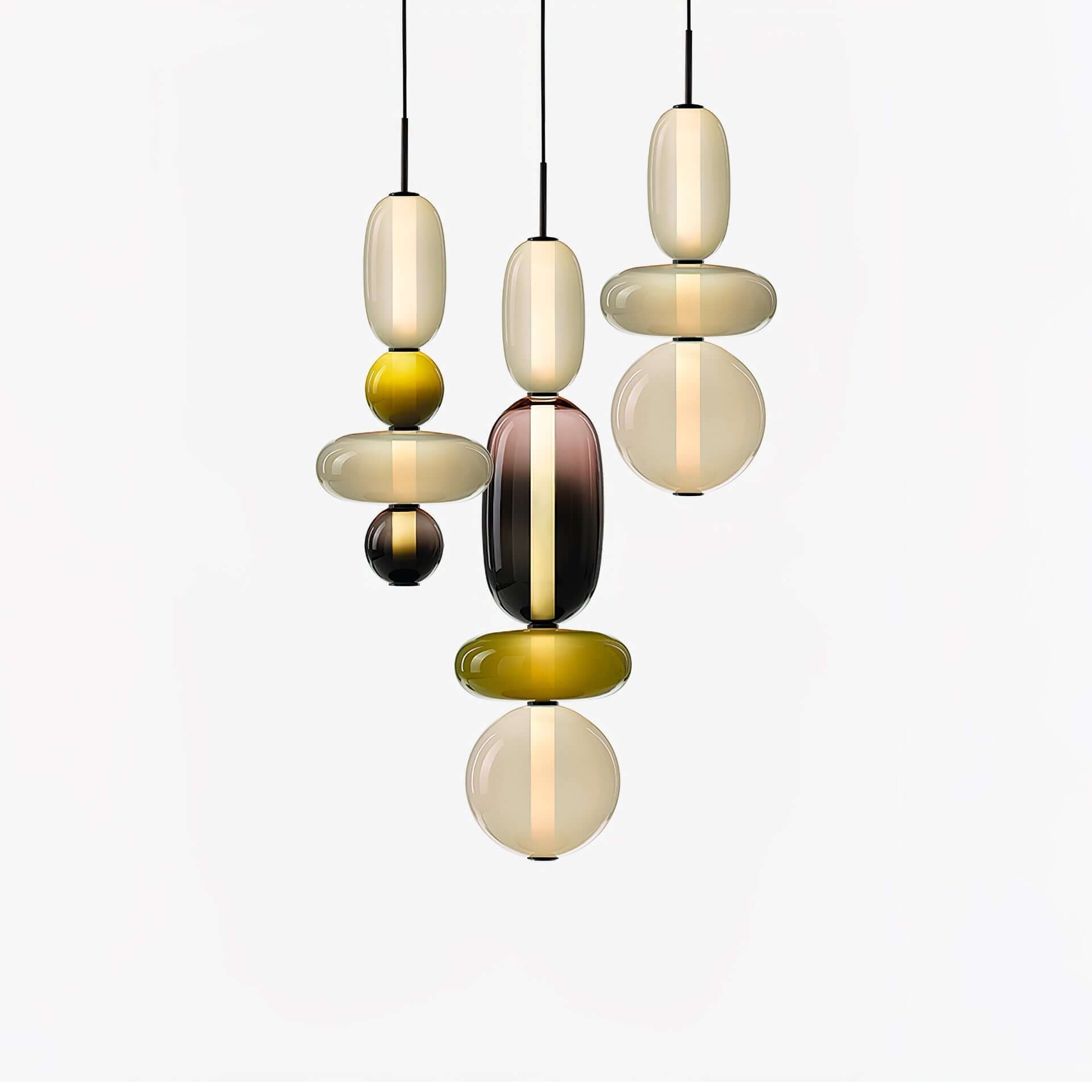 Modern Taklampa med Färgat Glas