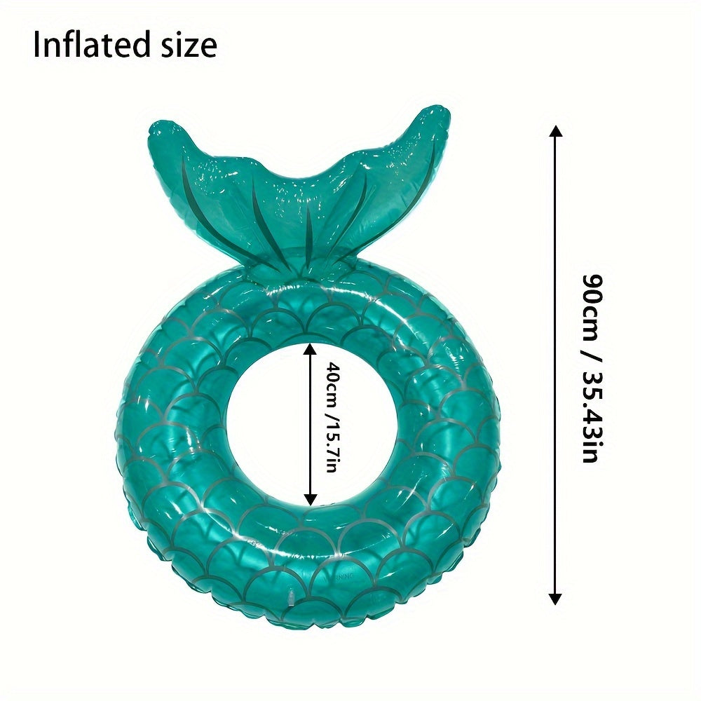 Uppblåsbar Pool Float i Sjöjungfruskal – Ergonomisk Design med Kudde