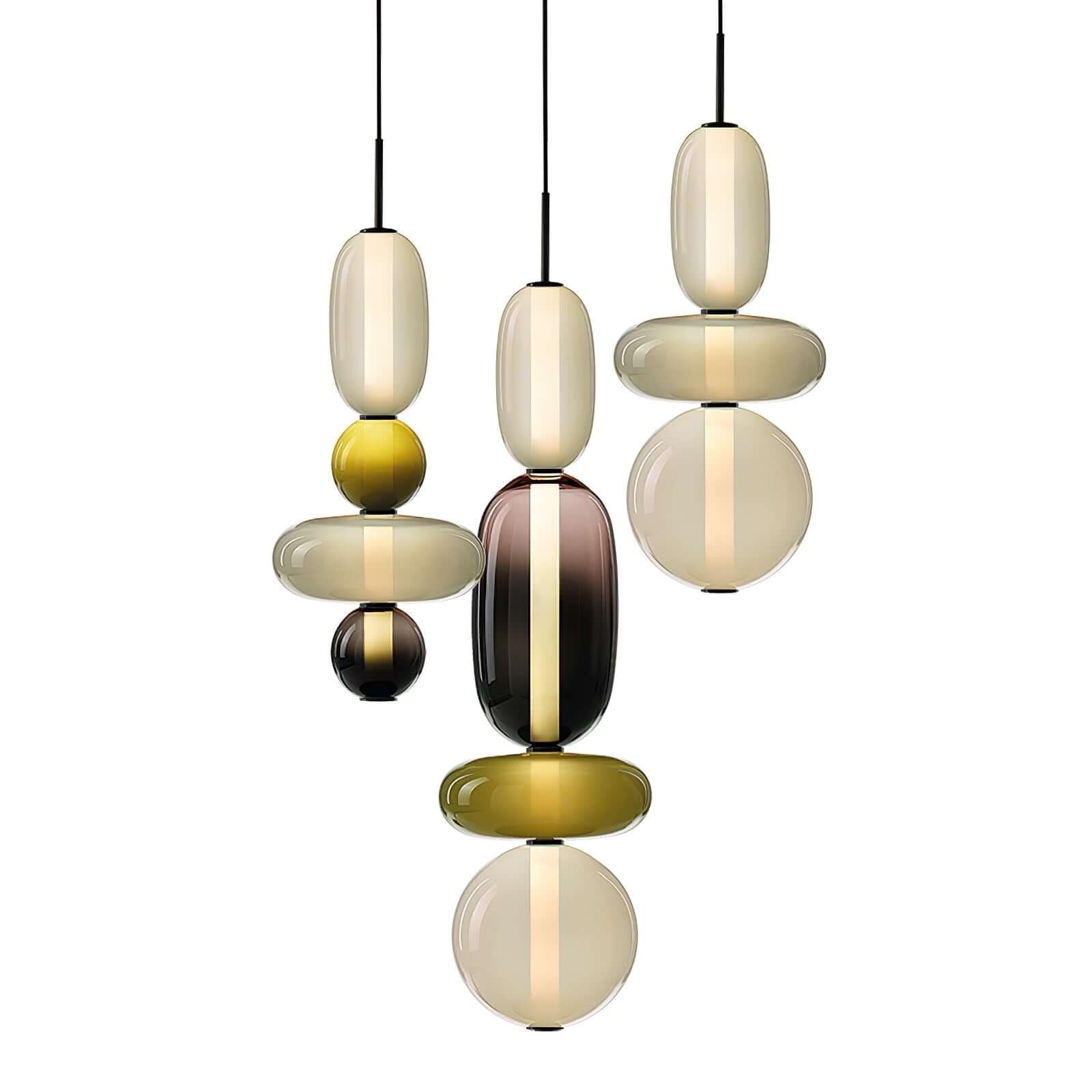 Modern Taklampa med Färgat Glas