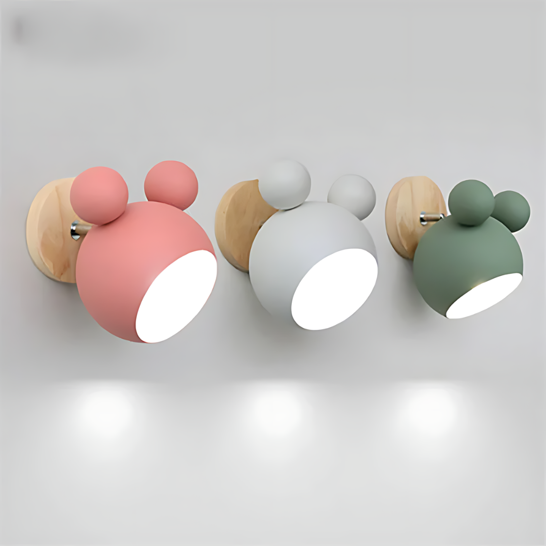 LumiMickey Nordisk Vägglampa | Bedårande Mickey-formad LED-vägglampa för ett mysigt barnrum och lekrum.