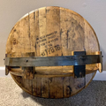 Estante de pared para barril de whisky | Diseño rústico de madera maciza | Redondo