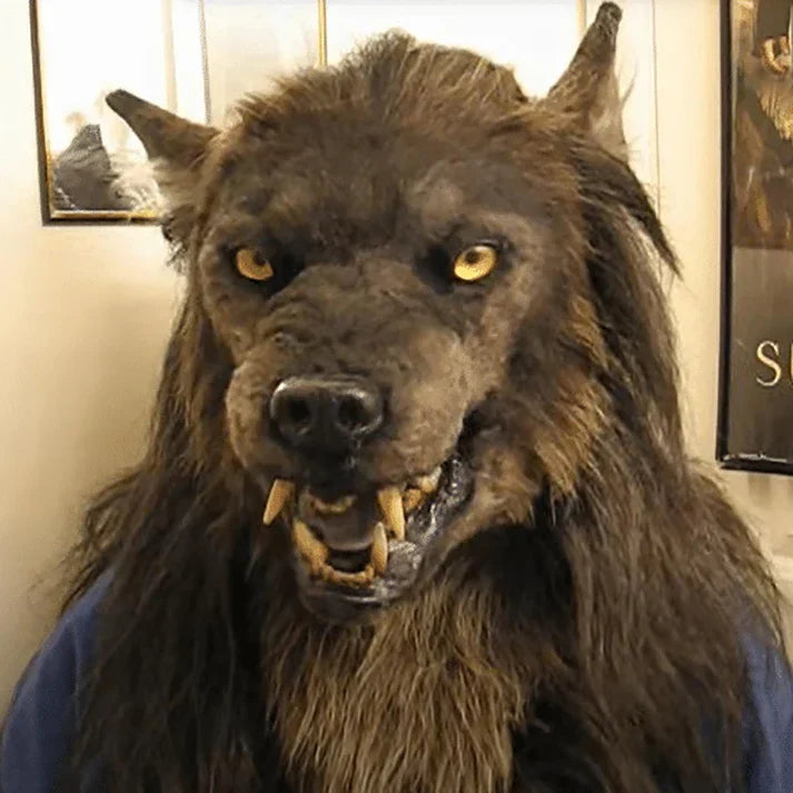 WolfLux LED Varulvsmask | Glödande Ögon & Rörliga Öron för Perfekt Cosplay & Halloween Kostym