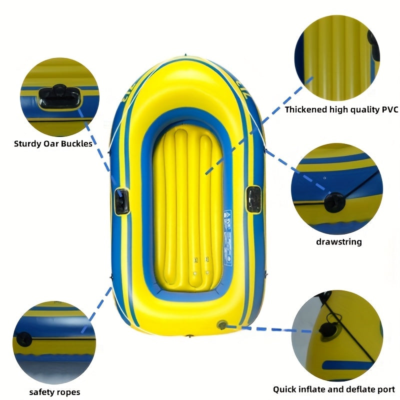 Uppblåsbar Fiskebåt Set – Lättviktig PVC-båt för 2 personer med paddlar