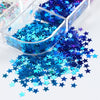 12 Färger Stjärnsequins – Glittrande Sequins i Lång Låda för DIY och Scrapbooking