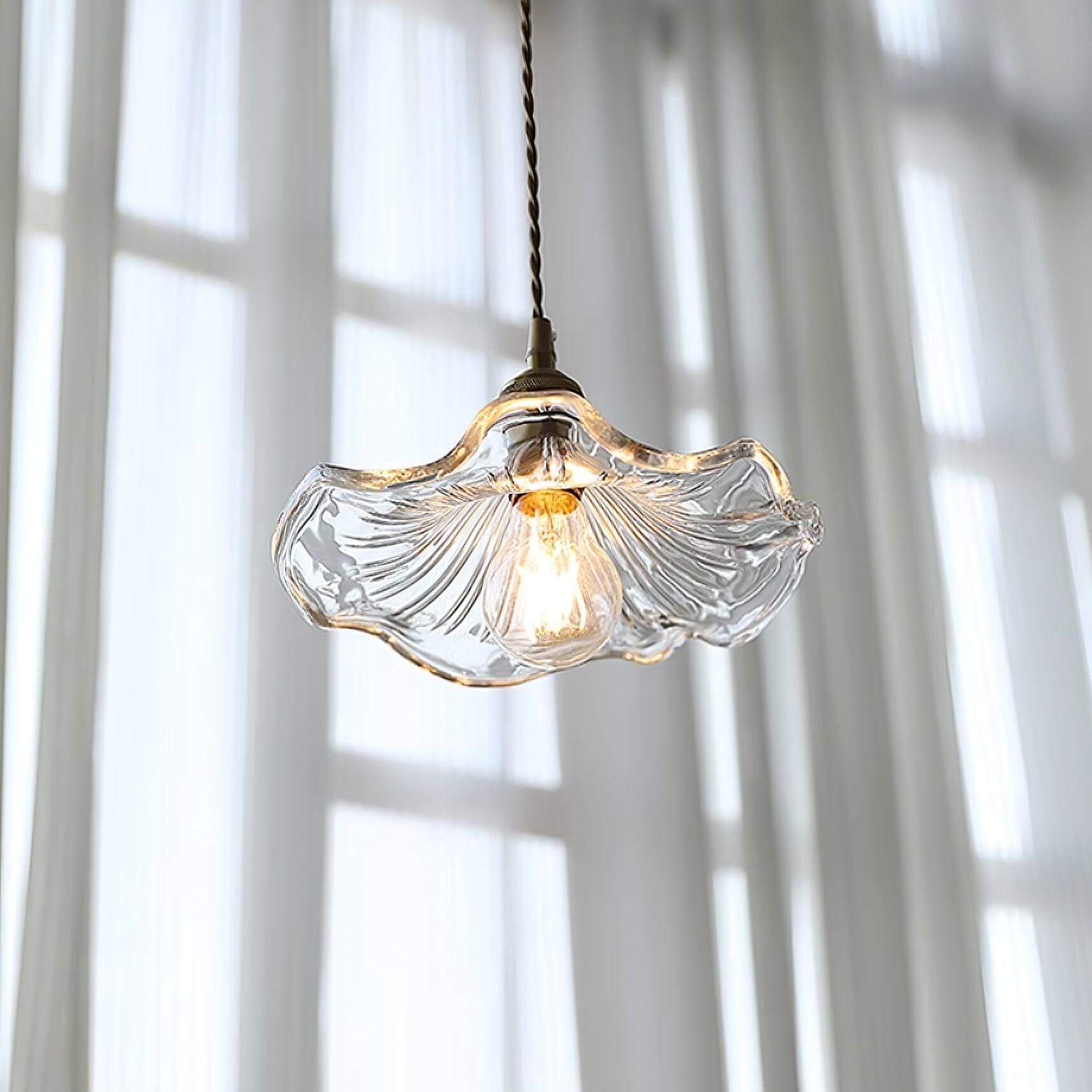 Hänglampa Glas Blomma - Retro Design Belysning