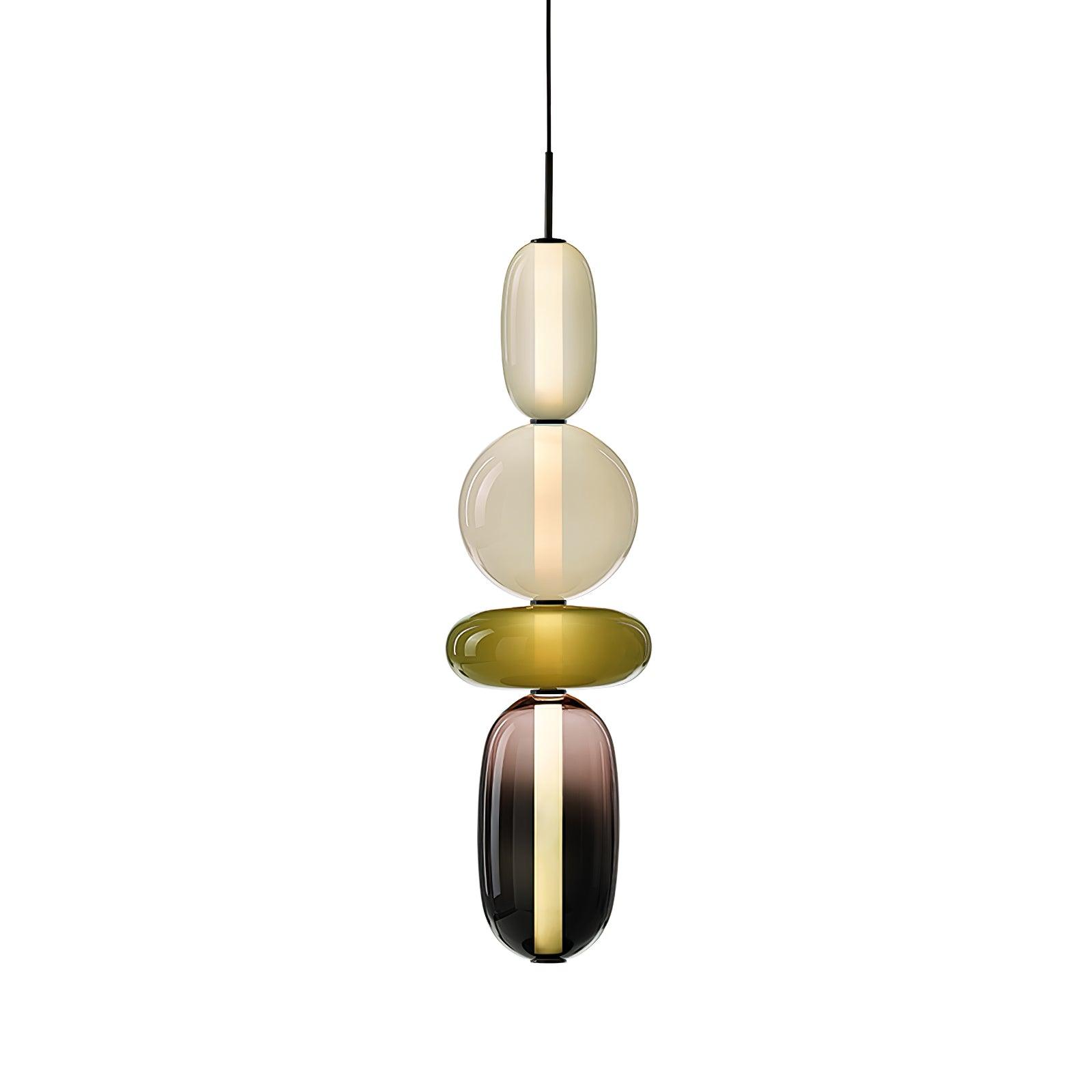 Modern Taklampa med Färgat Glas