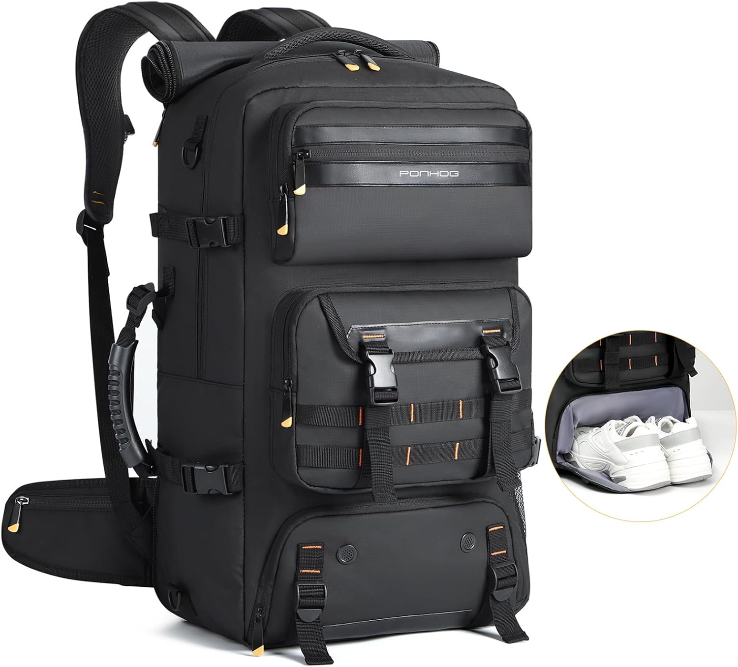 50L Flygklar Konvertibel Reserucksack med Skofack & USB-port