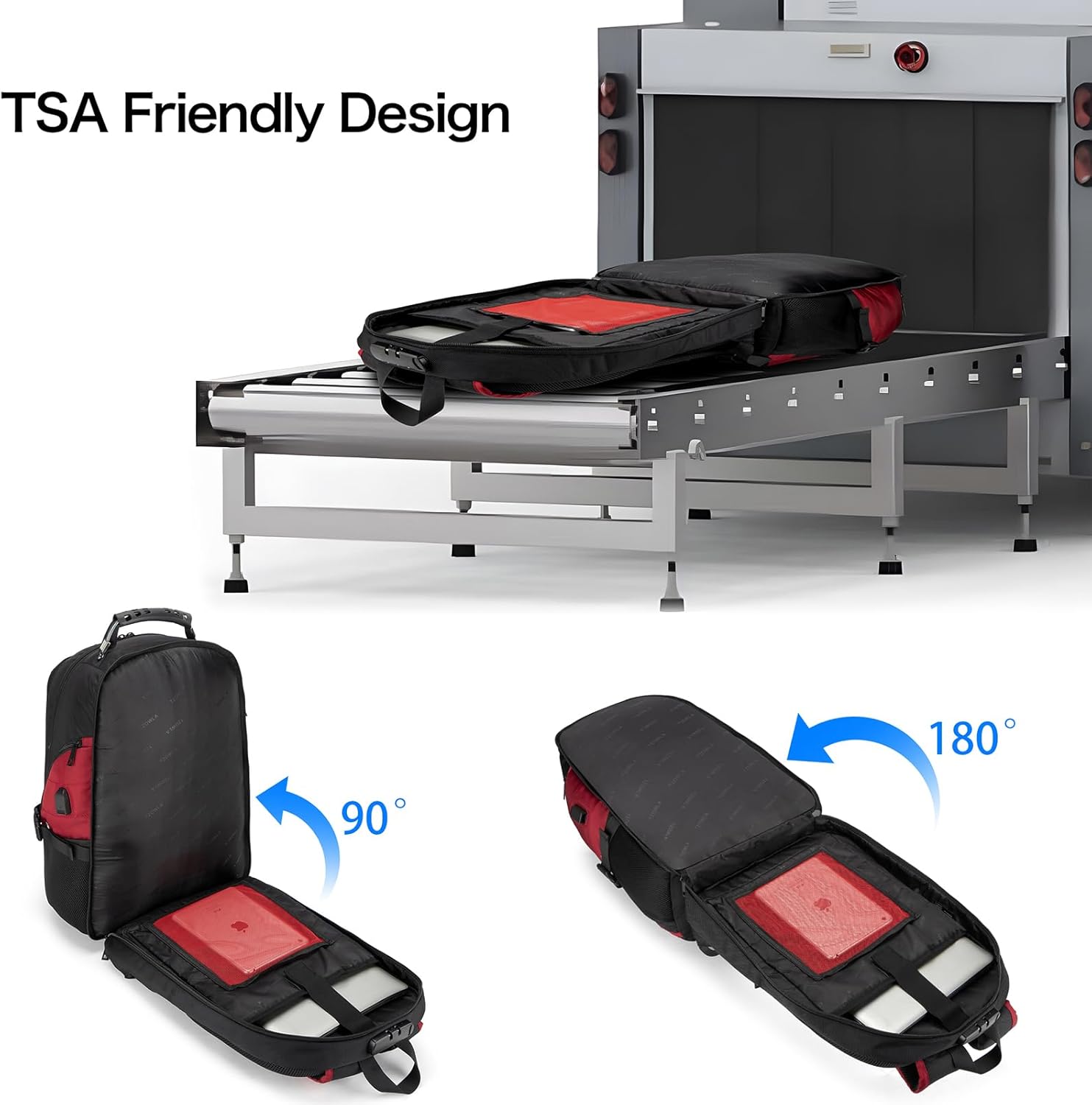 Vattentät anti-tjuv laptop- och rese-ryggsäck med USB-port – 43,94 cm