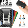 Tunn RFID-blockerande plånbok i kolfiber med sedelklämma – CarbonVault