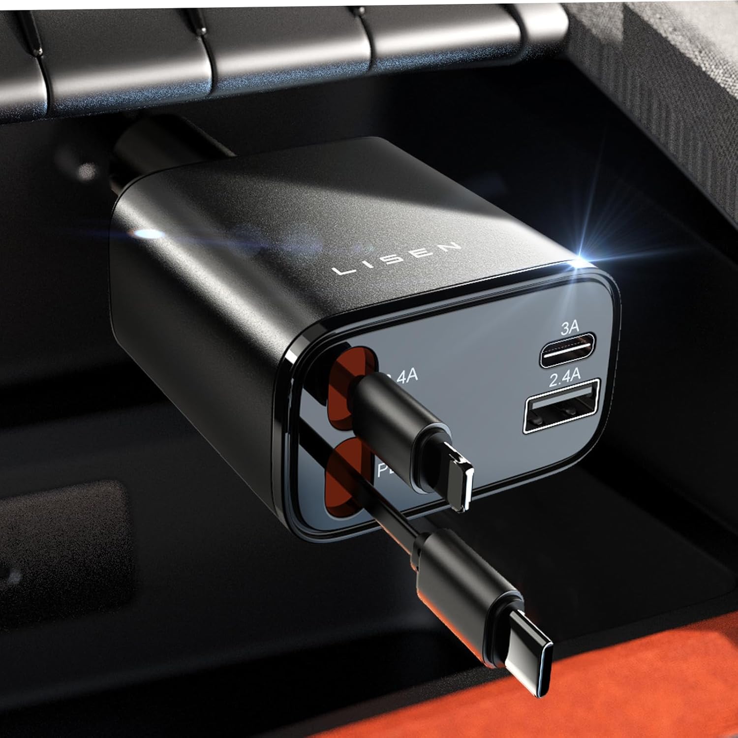 Fällbar Bil Laddare 69W USB C