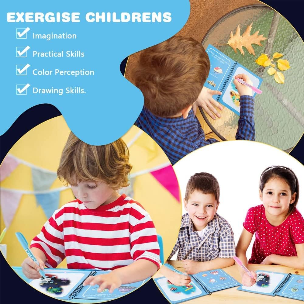 Set med 4 Återanvändbara Akvarellböcker – AquaColor Böcker