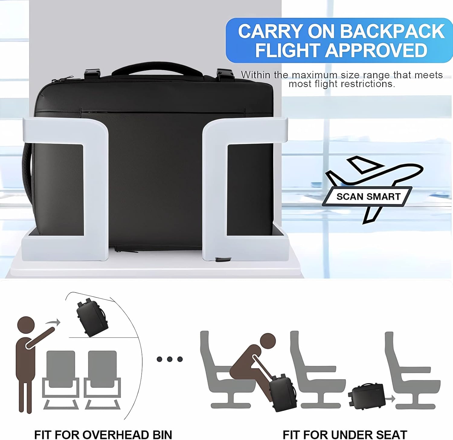 Expanderbar 26–45L Vattentät Reserucksack med Laptopfack och Dufflealternativ