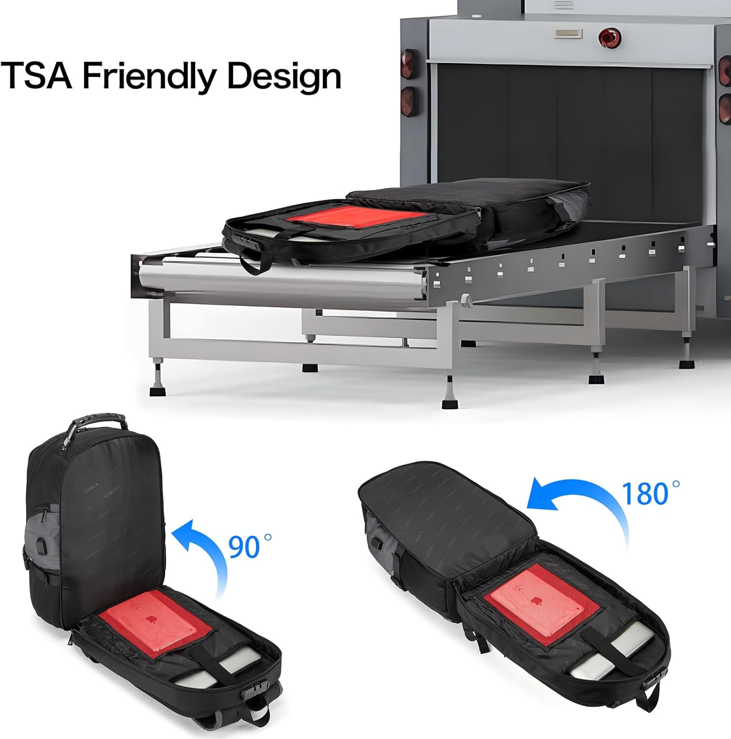 Vattentät anti-tjuv laptop- och rese-ryggsäck med USB-port – 43,94 cm