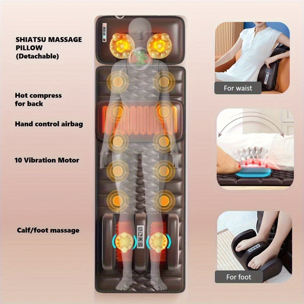 Massage-madrass med helkroppsmassage – Komfort och avkoppling i ett