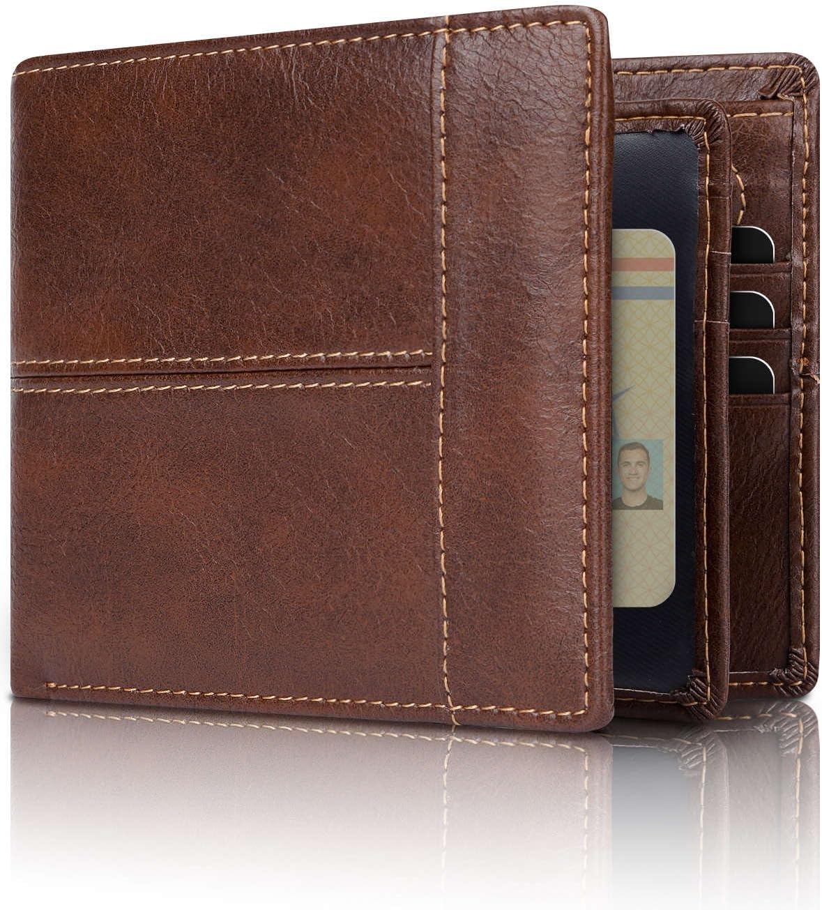 Premium RFID-blockerande läder bifold plånbok för män - SlimArmor