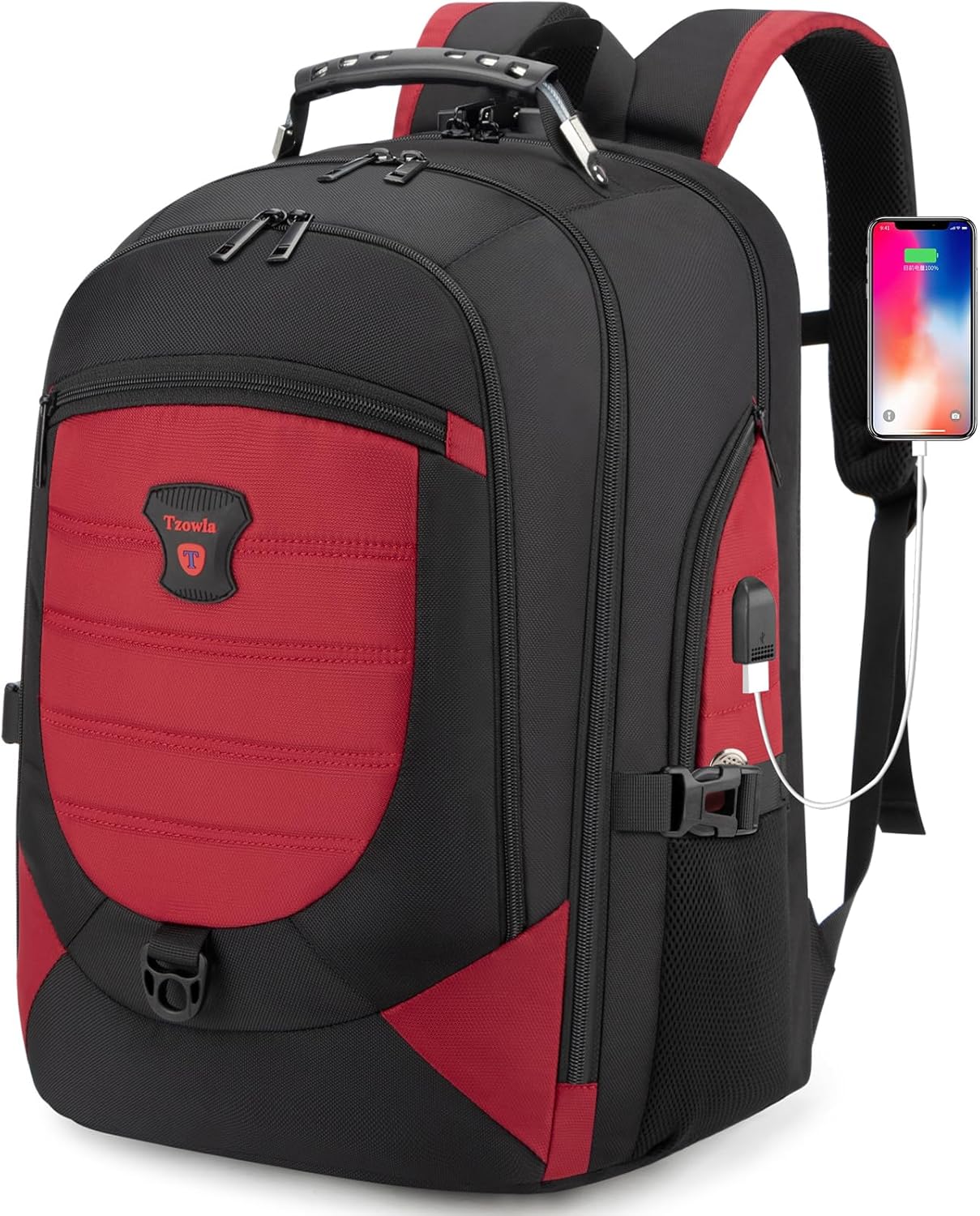 Vattentät anti-tjuv laptop- och rese-ryggsäck med USB-port – 43,94 cm