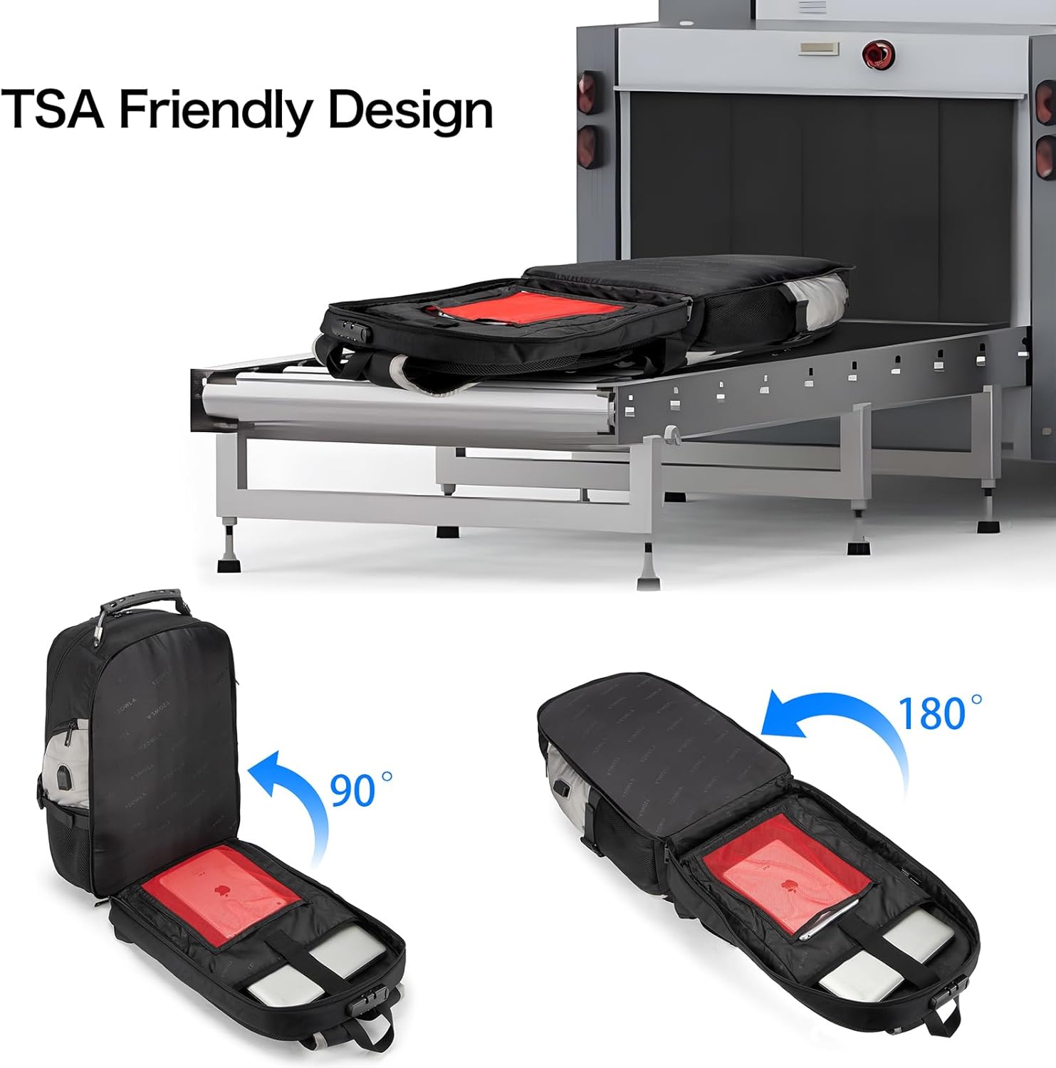 Vattentät anti-tjuv laptop- och rese-ryggsäck med USB-port – 43,94 cm