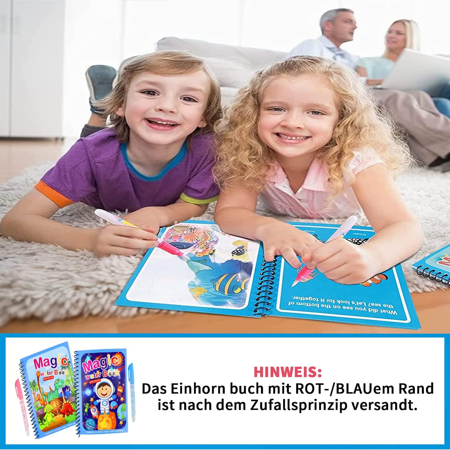 Set med 4 Återanvändbara Akvarellböcker – AquaColor Böcker