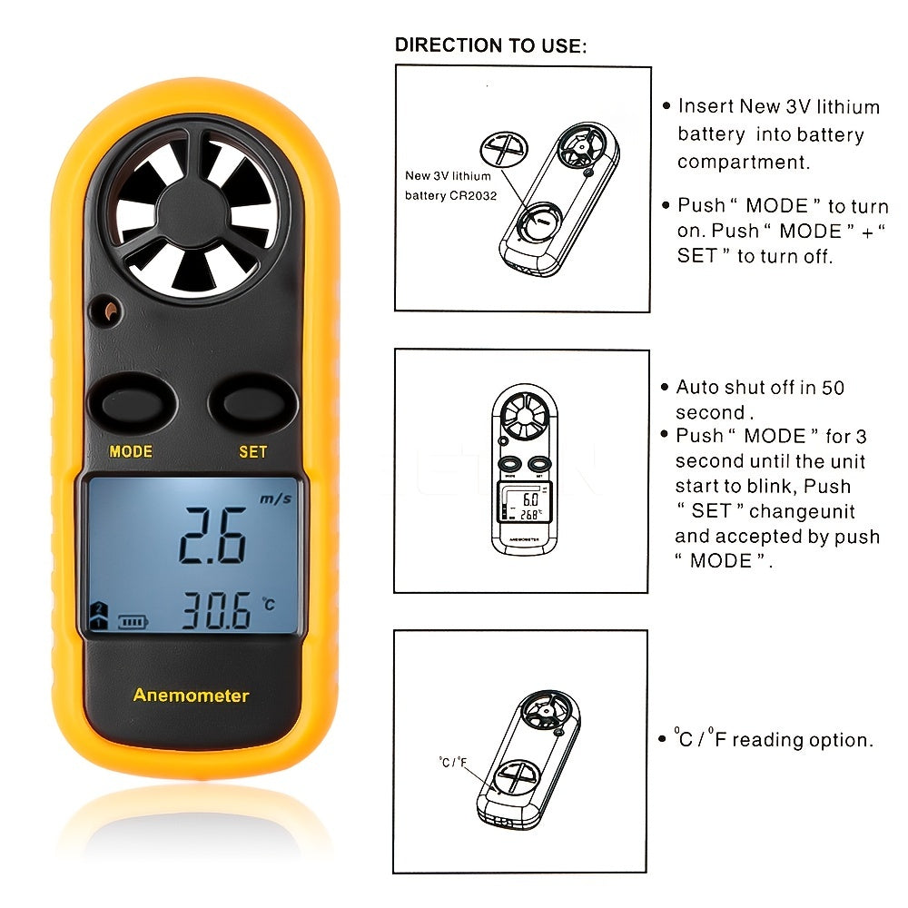 Kompakt Digital Anemometer – Handhållen och Noggrann för Utomhusmätningar