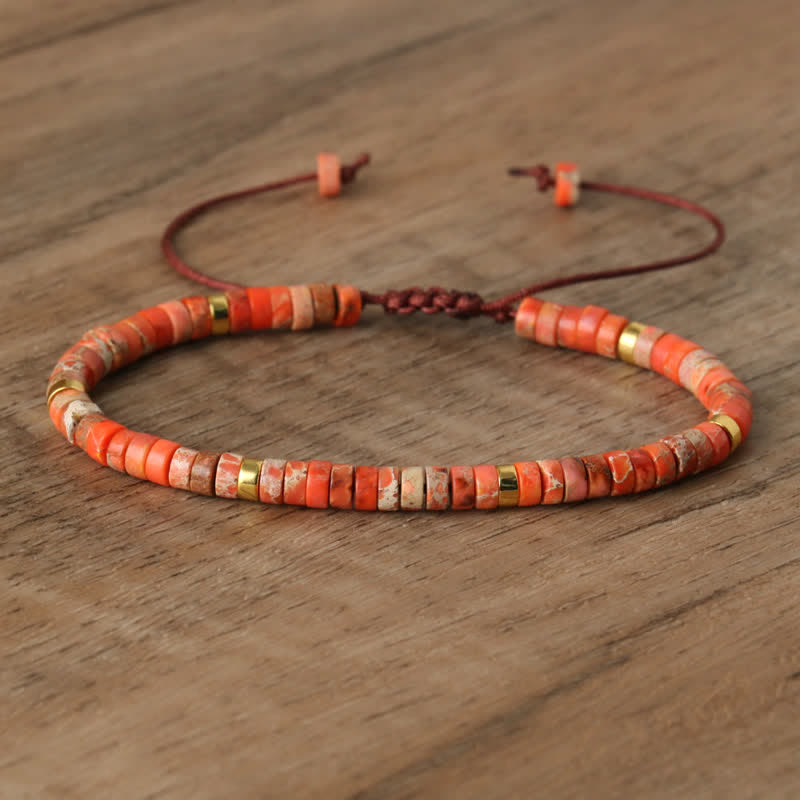 Flätad Armband med 2.4 mm Naturstenpärlor – Seraphina