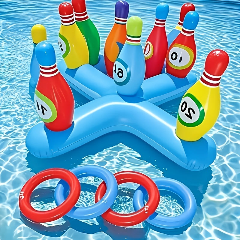 Uppblåsbar Vatten Bowling Set – Roligt Poolspel för Alla