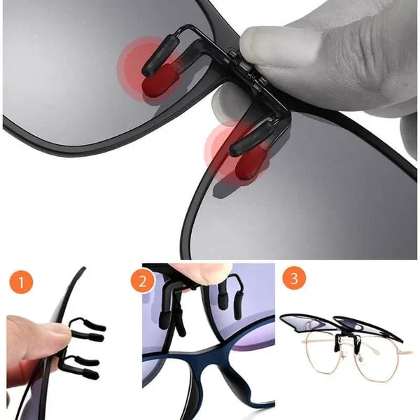 LuxGuard Polariserade Clip-On Solglasögon | Stilig UV400 & Bländskydd