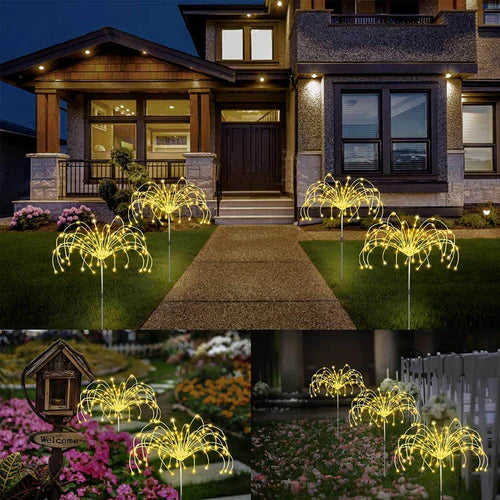 Vattentät Solcells Trädgårdslampa med Fyrverkerieffekt – SparkGlow