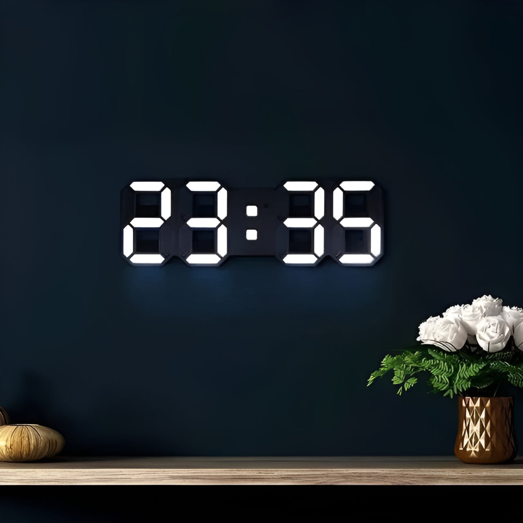 Futuristisk LED Väggklocka – Minimalistisk Design med Smart Tidsvisning