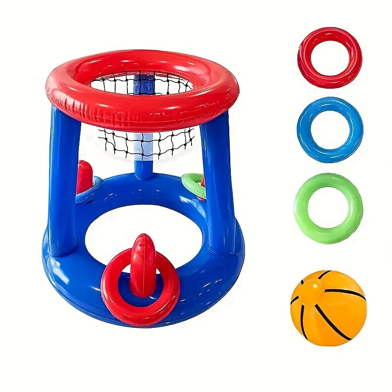 Uppblåsbart Pool Basketbollset – Hoop, Boll och Ringar Ingår