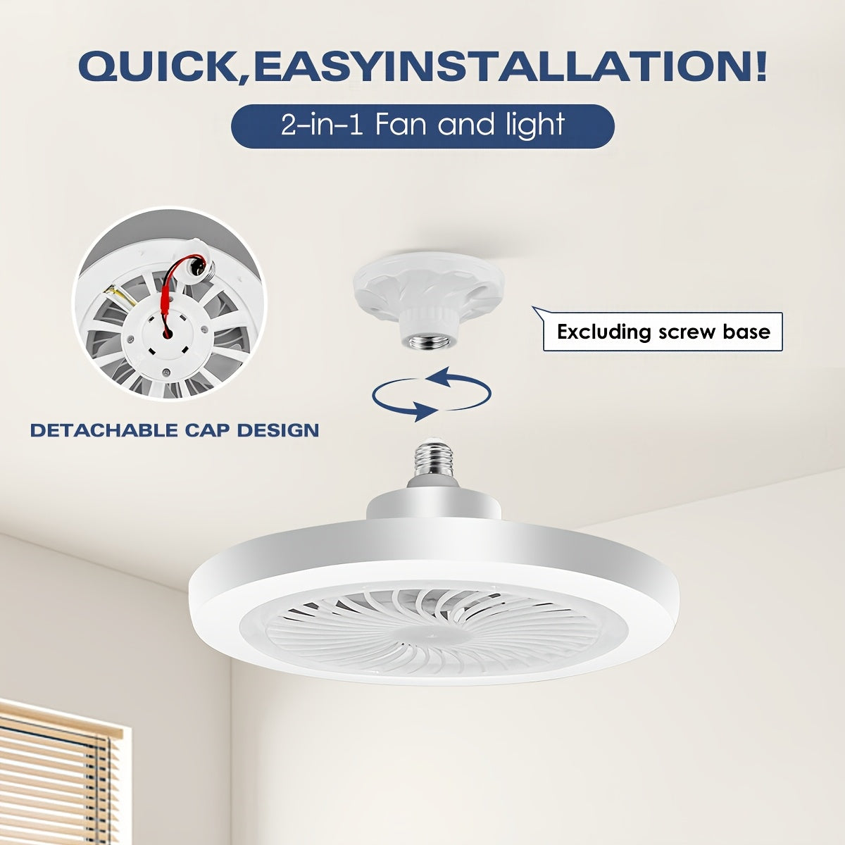 LED Slim Takfläktlampa – Dimbar och Tyst