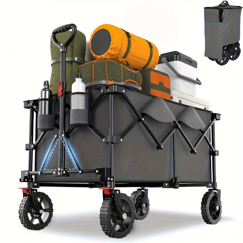 RuggedTrail Fällbar All-Terräng Vagn – 200L Kapacitet och 200kg Lastkapacitet