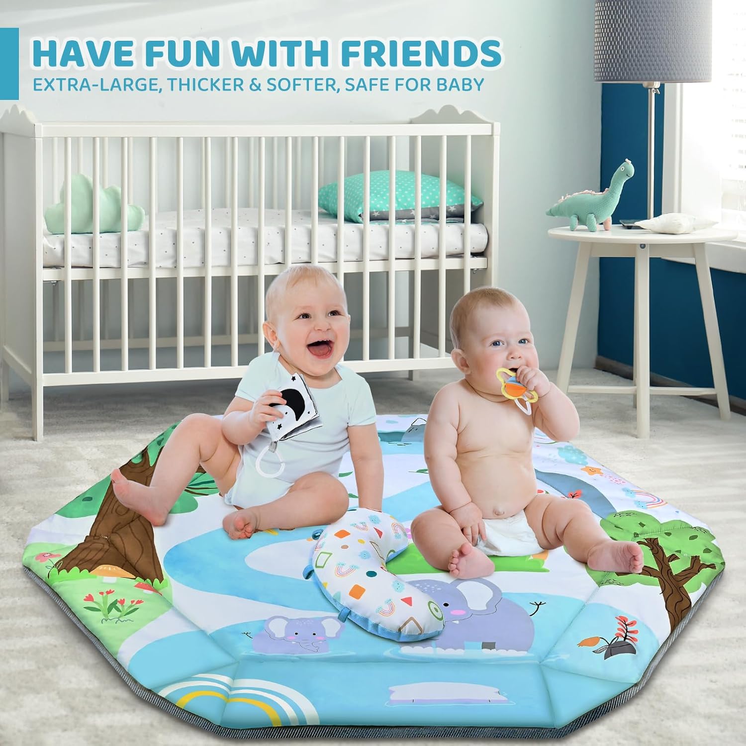 8-i-1 Baby Gym & Bollhav - Tvättbar Lekmatta med Leksaker