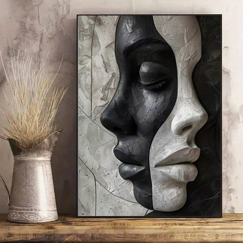 Abstrakt Kvinnlig 3D Porträtt – DIY Canvas Set för Konstälskare